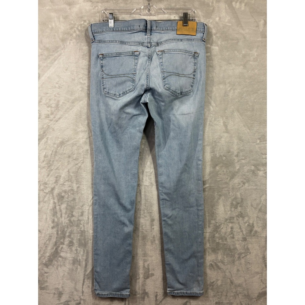 Hollister Epic Flex Skinny Jeans Light Wash Blue Mens 33x32